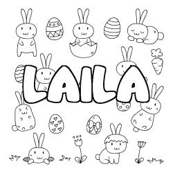 Dibujo para colorear LAILA - decorado Pascua