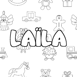 Dibujo para colorear LA&Iuml;LA - decorado juguetes