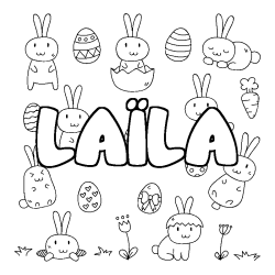 Dibujo para colorear LA&Iuml;LA - decorado Pascua