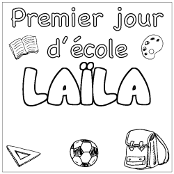 Coloración del nombre LAÏLA - decorado primer día de escuela