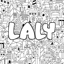 Dibujo para colorear LALY - decorado ciudad