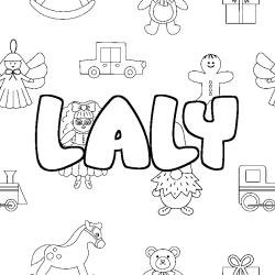 Coloración del nombre LALY - decorado juguetes