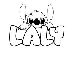 Coloración del nombre LALY - decorado Stitch