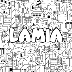 Coloración del nombre LAMIA - decorado ciudad