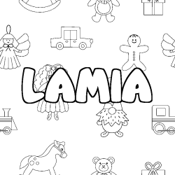 Coloración del nombre LAMIA - decorado juguetes