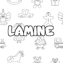 Coloración del nombre LAMINE - decorado juguetes