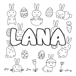 Dibujo para colorear LANA - decorado Pascua