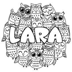 Dibujo para colorear LARA - decorado b&uacute;hos