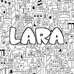 Dibujo para colorear LARA - decorado ciudad