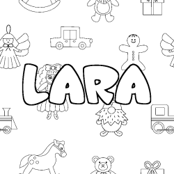 Dibujo para colorear LARA - decorado juguetes