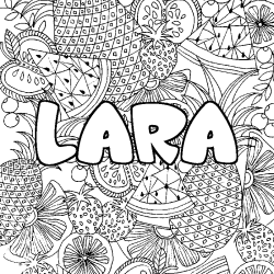 Dibujo para colorear LARA - decorado mandala de frutas