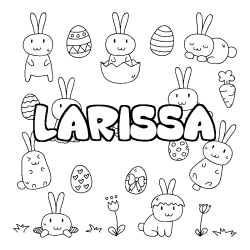 Coloración del nombre LARISSA - decorado Pascua