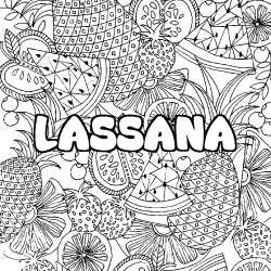 Coloración del nombre LASSANA - decorado mandala de frutas