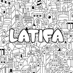 Dibujo para colorear LATIFA - decorado ciudad