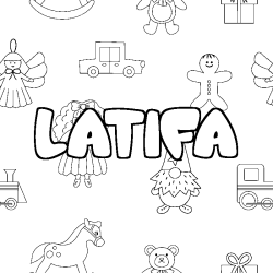 Coloración del nombre LATIFA - decorado juguetes