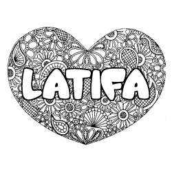 Dibujo para colorear LATIFA - decorado mandala de coraz&oacute;n