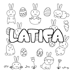 Coloración del nombre LATIFA - decorado Pascua