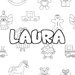 Dibujo para colorear LAURA - decorado juguetes