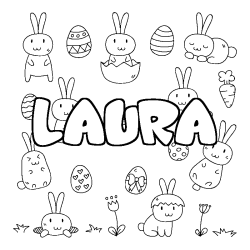 Dibujo para colorear LAURA - decorado Pascua