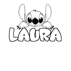 Dibujo para colorear LAURA - decorado Stitch