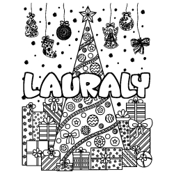 Coloración del nombre LAURALY - decorado árbol de Navidad y regalos