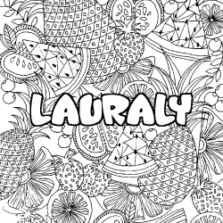 Coloración del nombre LAURALY - decorado mandala de frutas