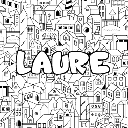 Coloración del nombre LAURE - decorado ciudad