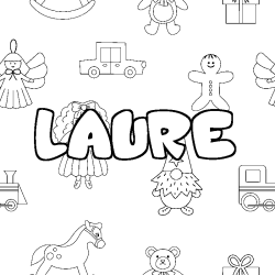 Dibujo para colorear LAURE - decorado juguetes