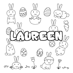 Coloración del nombre LAUREEN - decorado Pascua