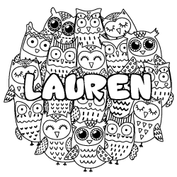 Dibujo para colorear LAUREN - decorado b&uacute;hos