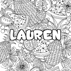 Dibujo para colorear LAUREN - decorado mandala de frutas