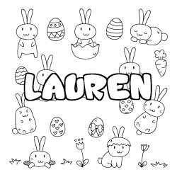 Coloración del nombre LAUREN - decorado Pascua