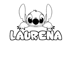 Coloración del nombre LAURENA - decorado Stitch