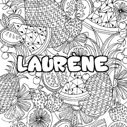 Dibujo para colorear LAUR&Egrave;NE - decorado mandala de frutas