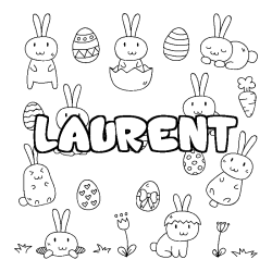 Coloración del nombre LAURENT - decorado Pascua