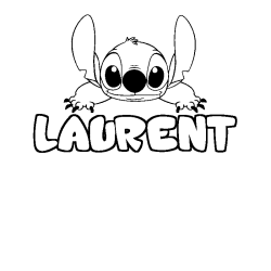 Coloración del nombre LAURENT - decorado Stitch