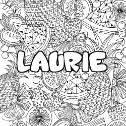 Coloración del nombre LAURIE - decorado mandala de frutas