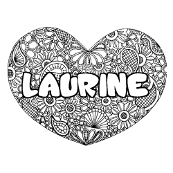 Dibujo para colorear LAURINE - decorado mandala de coraz&oacute;n