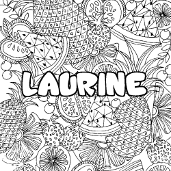 Dibujo para colorear LAURINE - decorado mandala de frutas