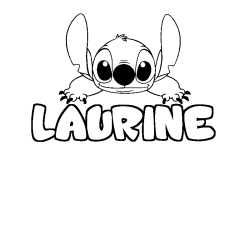 Coloración del nombre LAURINE - decorado Stitch