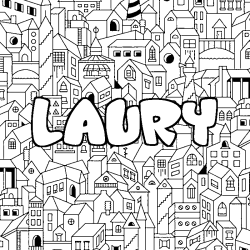 Dibujo para colorear LAURY - decorado ciudad