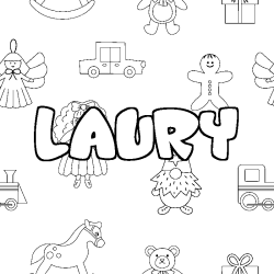 Dibujo para colorear LAURY - decorado juguetes