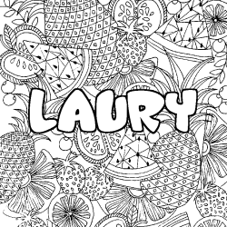 Dibujo para colorear LAURY - decorado mandala de frutas