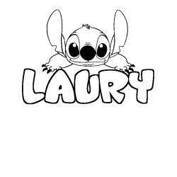 Dibujo para colorear LAURY - decorado Stitch