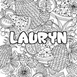 Coloración del nombre LAURYN - decorado mandala de frutas