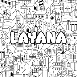 Dibujo para colorear LAYANA - decorado ciudad