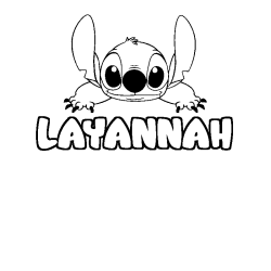 Coloración del nombre LAYANNAH - decorado Stitch