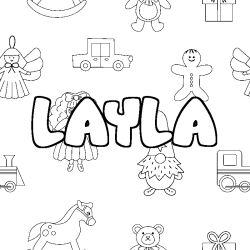 Coloración del nombre LAYLA - decorado juguetes