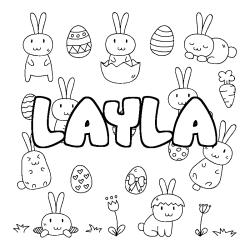 Dibujo para colorear LAYLA - decorado Pascua