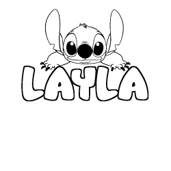 Coloración del nombre LAYLA - decorado Stitch